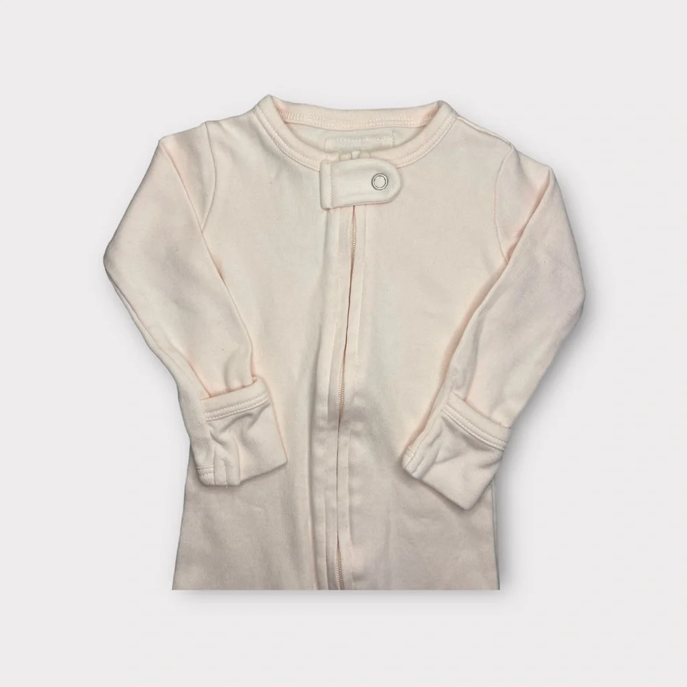 L’ovedbaby Pink Organic Footie Zipper